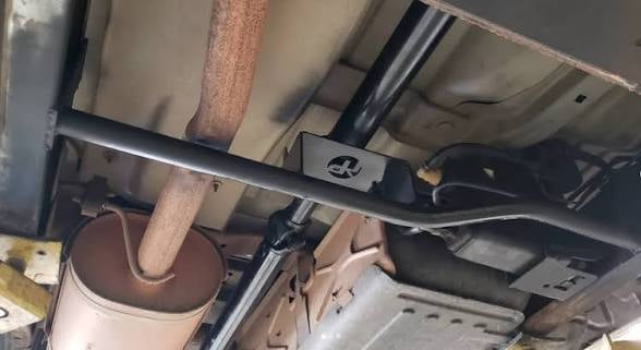 Two piece drive shaft cross member